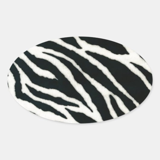 RAB Rockabilly Zebra Print Black & White Ovaler Aufkleber (Vorderseite)