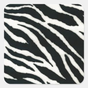 RAB Rockabilly Zebra Print Black & White Quadratischer Aufkleber