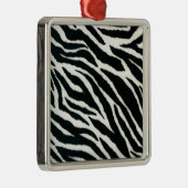 RAB Rockabilly Zebra Print Black & White Silbernes Ornament (Rechts)