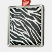 RAB Rockabilly Zebra Print Black & White Silbernes Ornament (Links)