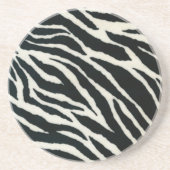 RAB Rockabilly Zebra Print Black & White Untersetzer (Vorne)