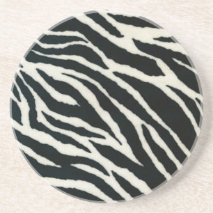 RAB Rockabilly Zebra Print Black & White Untersetzer