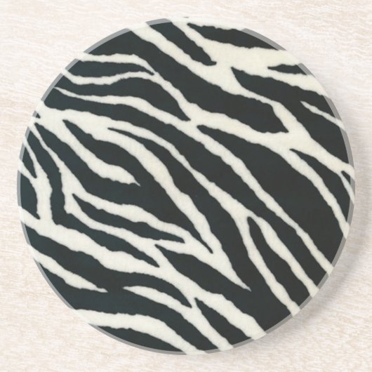 RAB Rockabilly Zebra Print Black & White Untersetzer (Vorne)