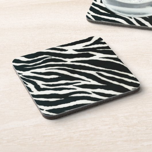 RAB Rockabilly Zebra Print Black & White Untersetzer (Linke Seite)