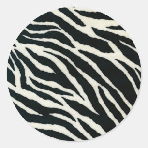 RAB Rockabilly Zebradruck Schwarz & Weiß Runder Aufkleber