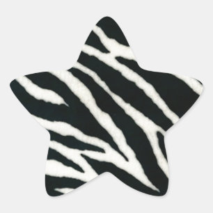 RAB Rockabilly Zebradruck Schwarz & Weiß Stern-Aufkleber