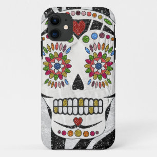 RAB Rockabilly Zucker-Schädel auf Zebradruck Case-Mate iPhone Hülle