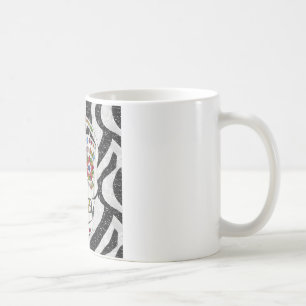 RAB Rockabilly Zucker-Schädel auf Zebradruck Kaffeetasse