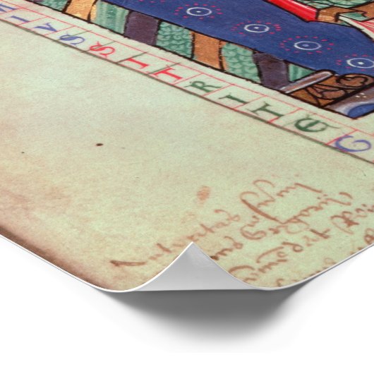 Rabanus Maurus bietet sein Buch an Poster (Ecke)