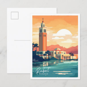Rabat Marokko Afrika Reiseort Illustration Postkarte