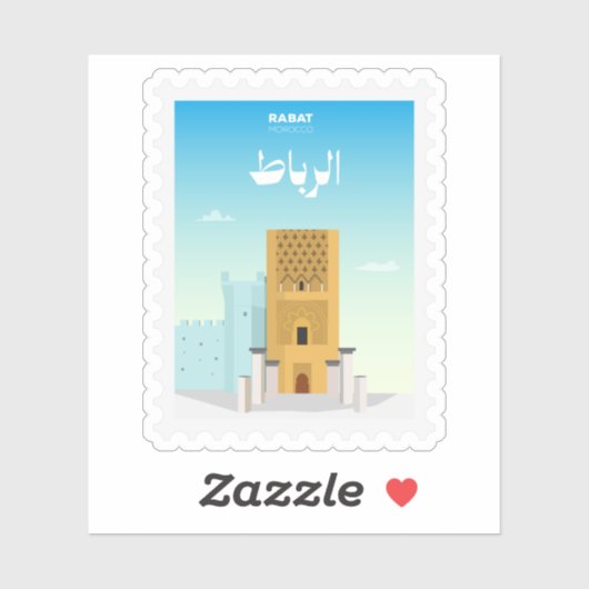 Rabat Marokko Briefmarke Reise Aufkleber (Blatt)