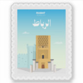 Rabat Marokko Briefmarke Reise Aufkleber (Vorderseite)