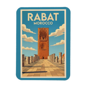 Rabat Marokko Illustration Reise Kunst Vintage Magnet