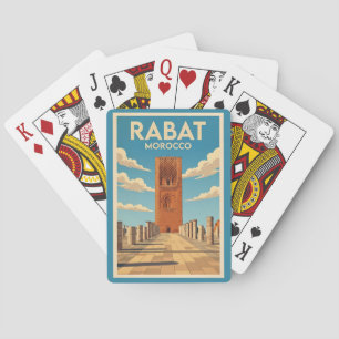 Rabat Marokko Illustration Reise Kunst Vintage Spielkarten