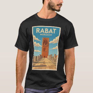 Rabat Marokko Illustration Reise Kunst Vintage T-Shirt
