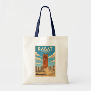 Rabat Marokko Illustration Reise Kunst Vintage Tragetasche