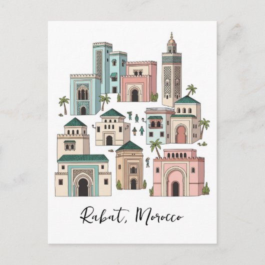 Rabat Marokko Reise Postcard Postkarte (Vorderseite)