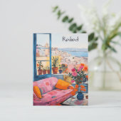 Rabat Marokko Reise Stadt Malerei Ästhetik Postkarte (Stehend Vorderseite)