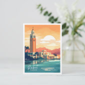 Rabat Marokko Reiseantritt Illustration Postkarte (Stehend Vorderseite)