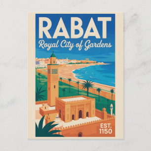 Rabat Marokko Retro-Reiseplakat-Kunst drucken Postkarte
