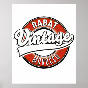 Rabat Marokko Vintage-Logo Poster