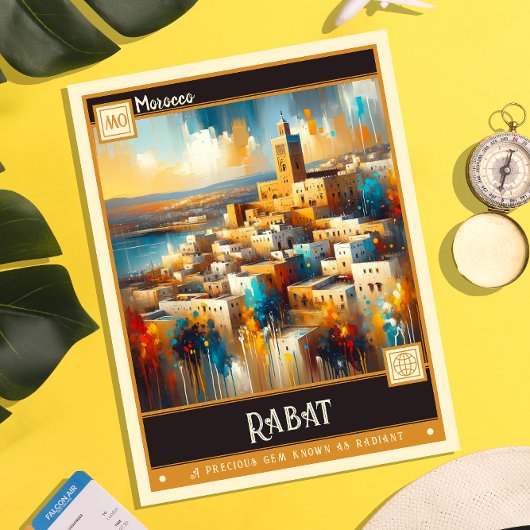 Rabat, Marokko | Vintage Malerei Postkarte