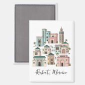Rabat Morocco Travel Postcard Magnet (Vorderseite/Rückseite)