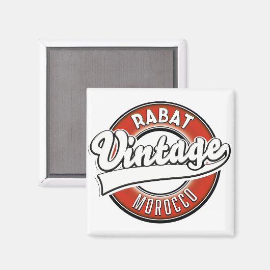 Rabat-Morocco-Vintages Logo Magnet (Vorderseite/Rückseite)