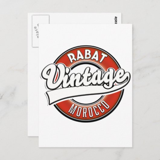 Rabat-Morocco-Vintages Logo Postkarte (Vorne/Hinten)