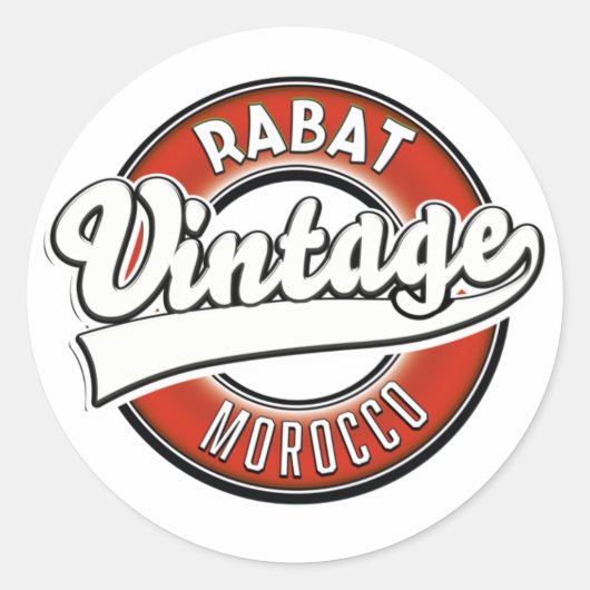 Rabat-Morocco-Vintages Logo Runder Aufkleber (Vorderseite)