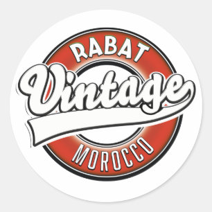 Rabat-Morocco-Vintages Logo Runder Aufkleber