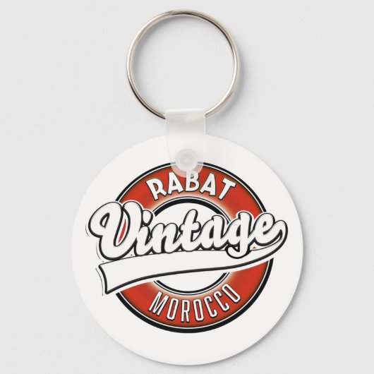 Rabat-Morocco-Vintages Logo Schlüsselanhänger (Vorderseite)