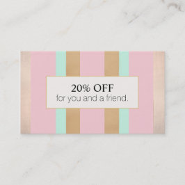 Rabatt auf die Anrufung des Salons in Rosa-Rose Empfehlungskarte