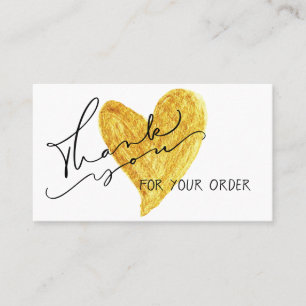 Rabatt auf die Goldherzkalligraphie Vielen Dank Visitenkarte