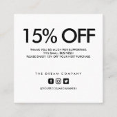 Rabatt auf die Rote Herzkalligraphie Vielen Dank Quadratische Visitenkarte (Rückseite)