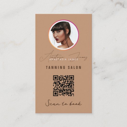 Rabatt auf Loyalität QR Code Spray Tan Visitenkarte (Vorderseite)