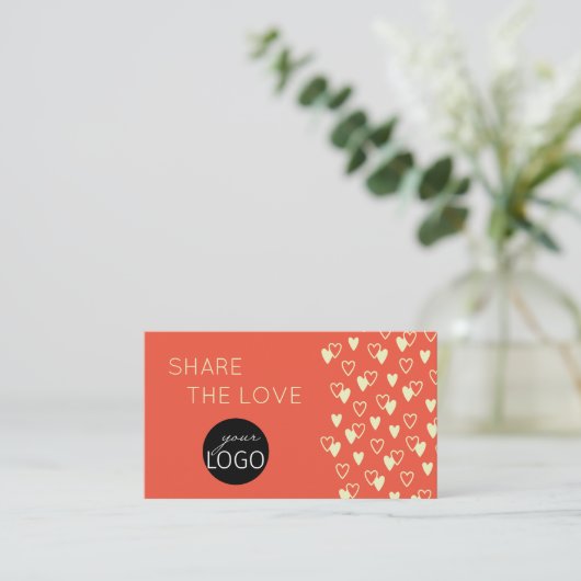 Rabatt auf Valentine Hearts für Firmenlogos Visitenkarte (Stehend Vorderseite)