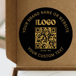 Rabatt-Bonuscoupon Black Gold QR Code Runder Aufkleber
