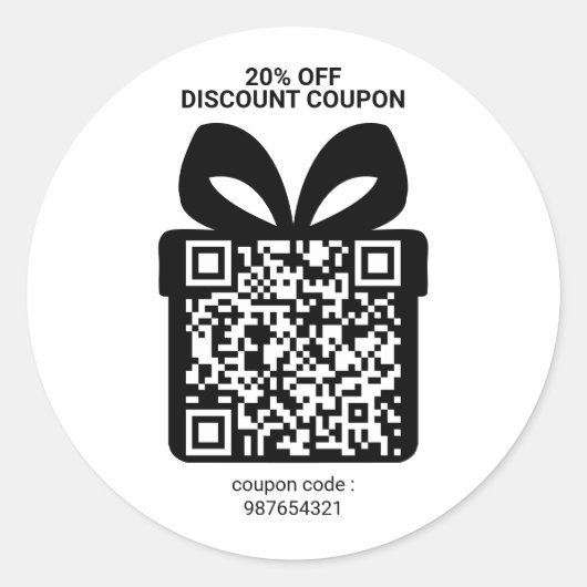 Rabatt-Coupon-QR-Code-Werbung Marketing Runder Aufkleber (Vorderseite)