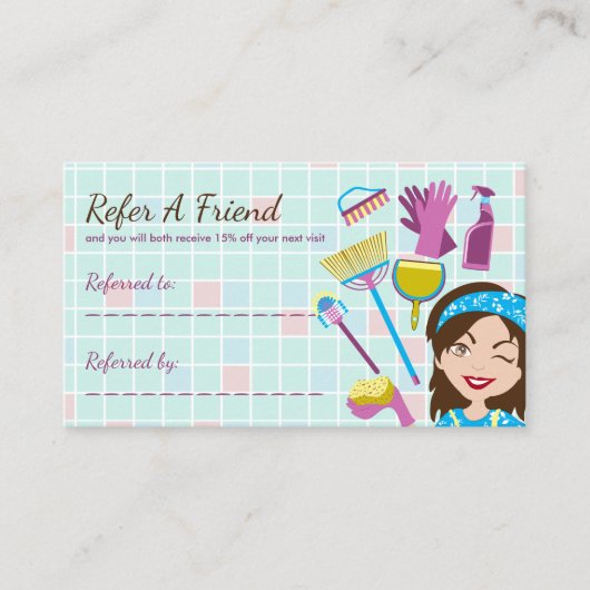 Rabatt für den Kunden beim Verkauf Empfehlungskarte (Vorderseite)