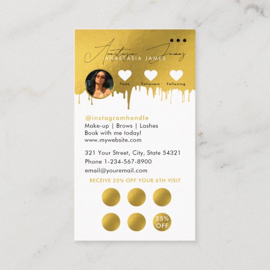 Rabatt für kleine Unternehmen - QR Code White Gold Visitenkarte (Rückseite)