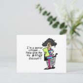 Rabatt für Senioren Postkarte (Stehend Vorderseite)