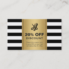 Rabatt Gutschein Friseur Salon Gold Black Scheren