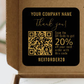 Rabatt Gutschein QR Code Business Gold Vielen Dank Quadratischer Aufkleber