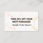 Rabatt | Marmor Visitenkarte (Vorderseite)