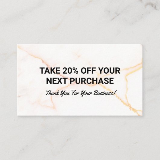 Rabatt | Marmor Visitenkarte (Vorderseite)