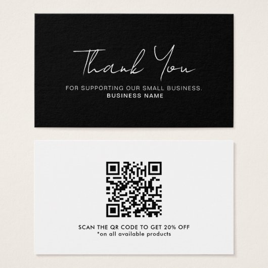 Rabatt Vielen Dank Business QR Code Card (Vorne & Hinten)