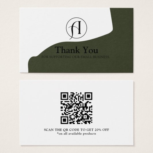 Rabatt Vielen Dank Business QR Code Card (Vorne & Hinten)