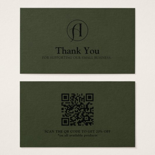 Rabatt Vielen Dank Business QR Code Card (Vorne & Hinten)
