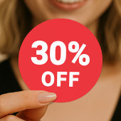 Rabattaufkleber in Prozent | Werberoter Runder Aufkleber